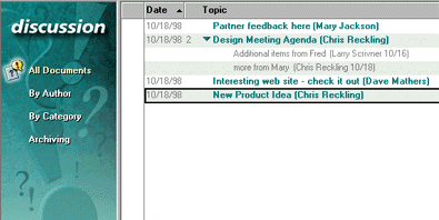 A navigator in a discussion forum