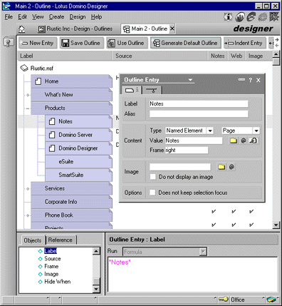 Outline Entries