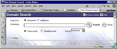 The Domain Search form