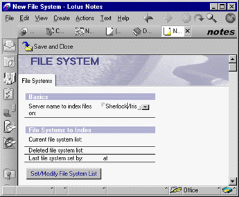The File Systems tab